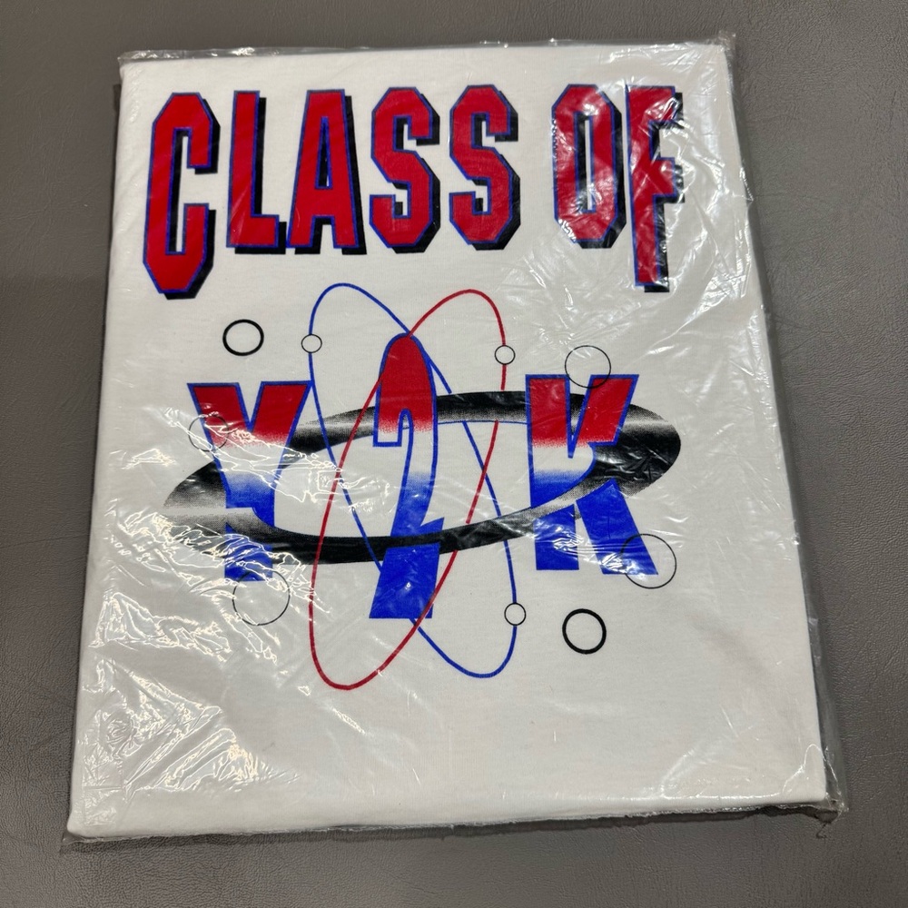 Vintage Y2K Class of 2000 T Shirt L USA Made All Sport Atomic Graphic Sealed
